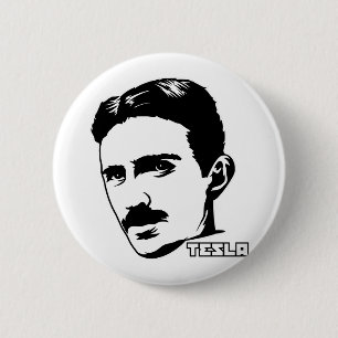 Nikola Tesla-Porträt-Knopf Button