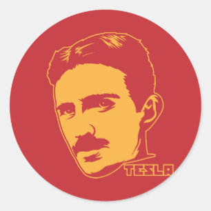 Nikola Tesla-Porträt Runder Aufkleber