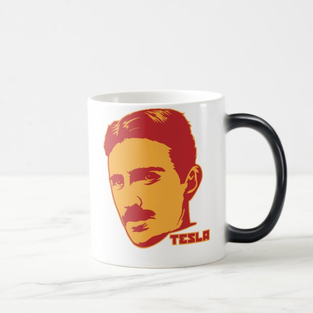 Nikola Tesla Porträt-Tasse Verwandlungstasse (Rechts)