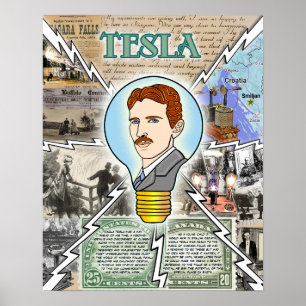 Nikola Tesla Poster Eerie Lake Erie Offiziell Merk