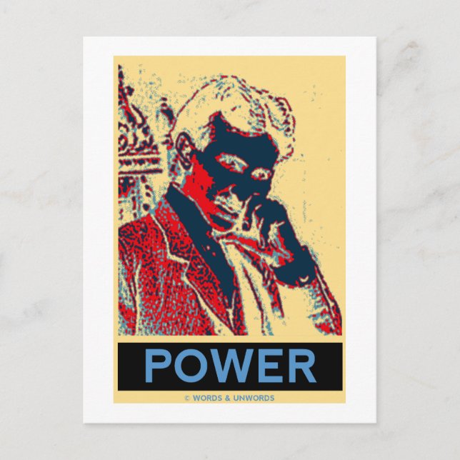 Nikola Tesla Power (Obama-like Poster) Postkarte (Vorderseite)