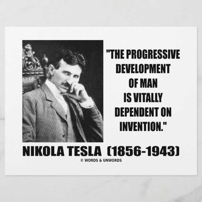 Nikola Tesla Progressive Entwicklung von Menschens (Vorderseite)