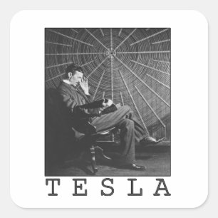 Nikola Tesla Quadratischer Aufkleber