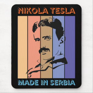 Nikola Tesla Retro #2 - Made in Serbia Mouse Pad Mousepad