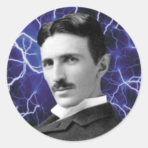 Nikola Tesla Runder Aufkleber