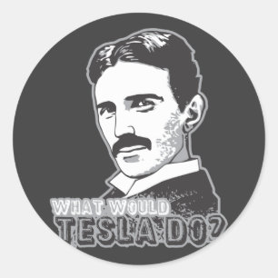 Nikola Tesla Runder Aufkleber