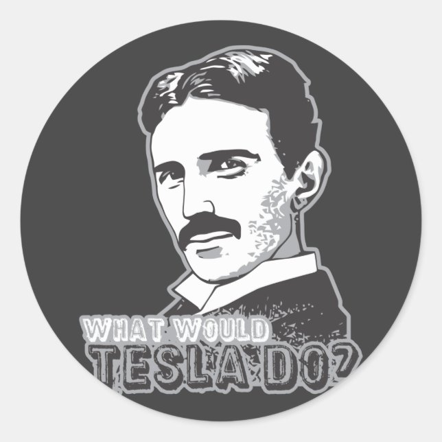 Nikola Tesla Runder Aufkleber (Vorderseite)