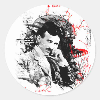 Nikola Tesla Runder Aufkleber