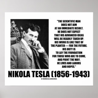 Nikola Tesla Scientific Man will nicht sofort Poster