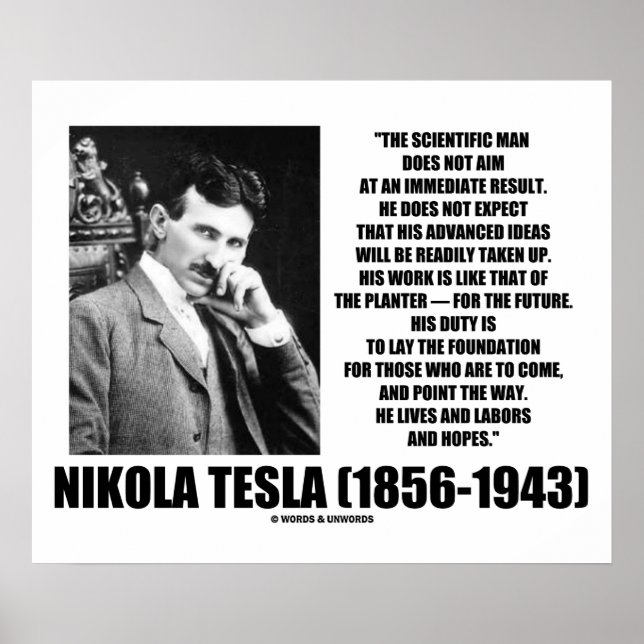Nikola Tesla Scientific Man will nicht sofort Poster (Vorne)
