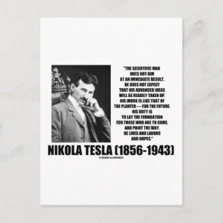 Nikola Tesla Scientific Man will nicht sofort Postkarte