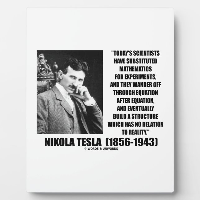 Nikola Tesla Scientists Gleichung Kein Beziehungsq Fotoplatte (Vorderseite)