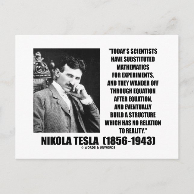 Nikola Tesla Scientists Gleichung Kein Beziehungsq Postkarte (Vorderseite)