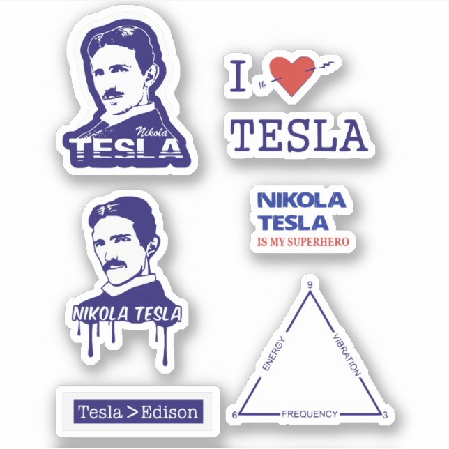 NIKOLA TESLA STICKERS AUFKLEBER (Vorderseite)