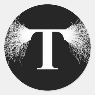 Nikola Tesla - Tesla Coil - Blitzlicht Runder Aufkleber