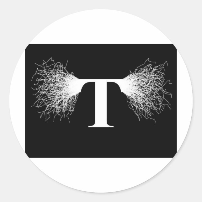 Nikola Tesla - Tesla Coil - Blitzlicht Runder Aufkleber (Vorderseite)