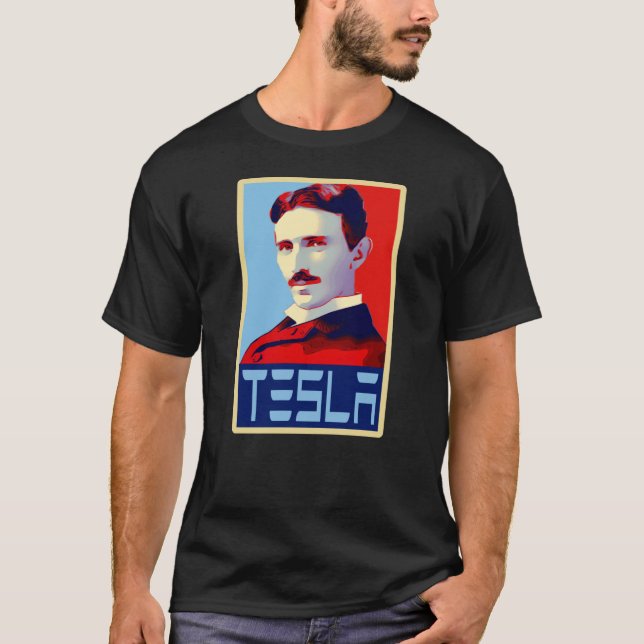 Nikola Tesla Tribute in Schäfer Fairey Style2206pn T-Shirt (Vorderseite)