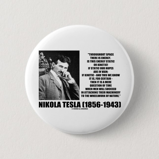 Nikola Tesla Wheelwork der Natur-kinetischen Button (Vorderseite)