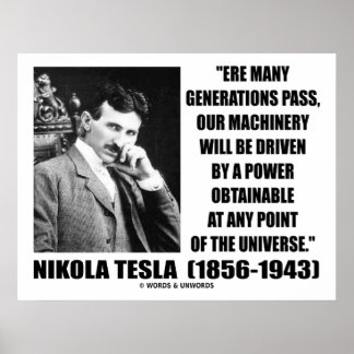 Nikola Tesla wird unsere Maschine mit dem Power fa Poster