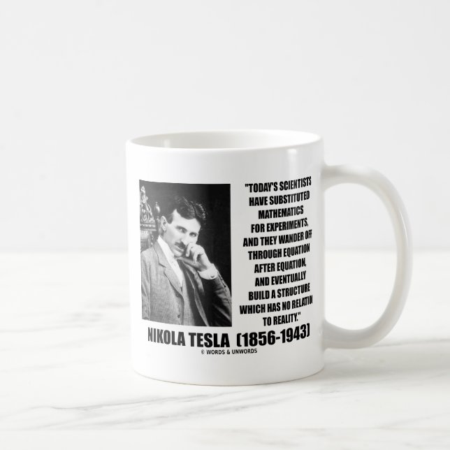 Nikola Tesla-Wissenschaftler-Gleichung kein Kaffeetasse (Rechts)
