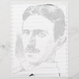 Nikola Tesla Zeichne in Schwarzweiß Briefbogen