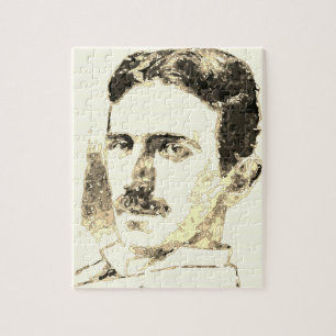 Nikola Tesla Zeichnete in Sepia Puzzle