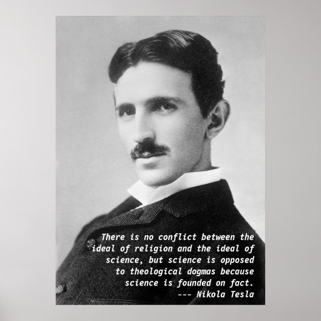 Nikola Tesla Zitat Poster (Vorne)