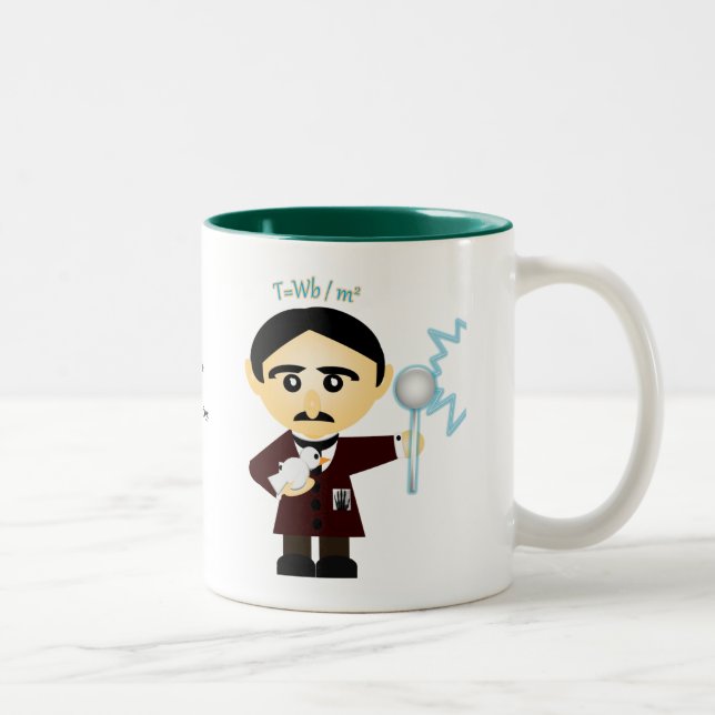 Nikola Tesla Zweifarbige Tasse (Rechts)