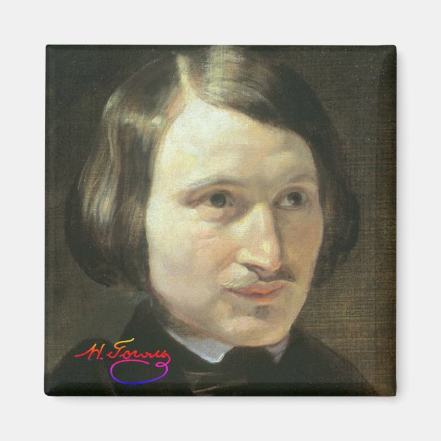 Nikolai Gogol Portrait and Signature Magnet (Vorne)