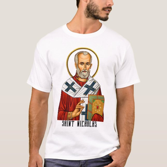 Nikolaus-Orthodoxe Heilige Ikone T-Shirt (Vorderseite)
