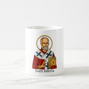 Nikolaus-Orthodoxen serbischen Buchstaben Ikone Kaffeetasse