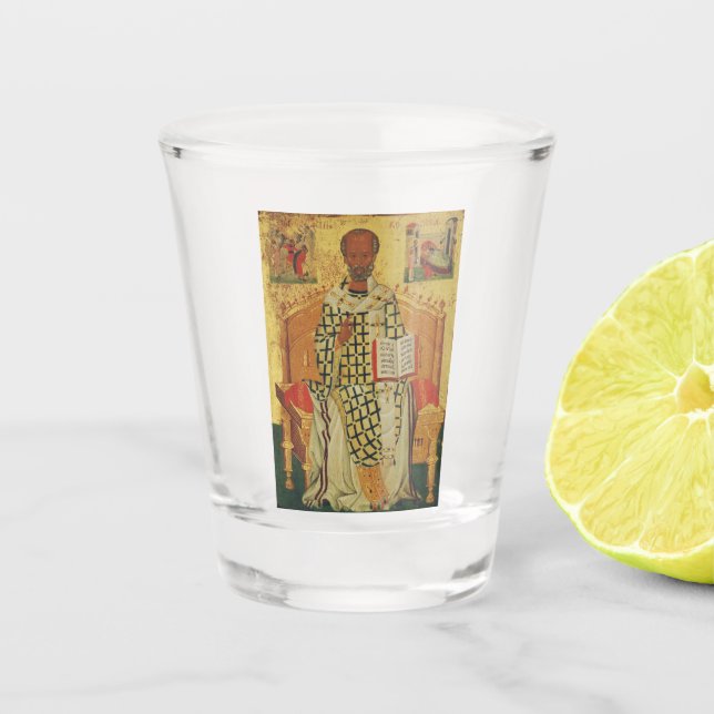 Nikolaus von Myra Orthodox-Symbol Schnapsglas (Vorderseite)