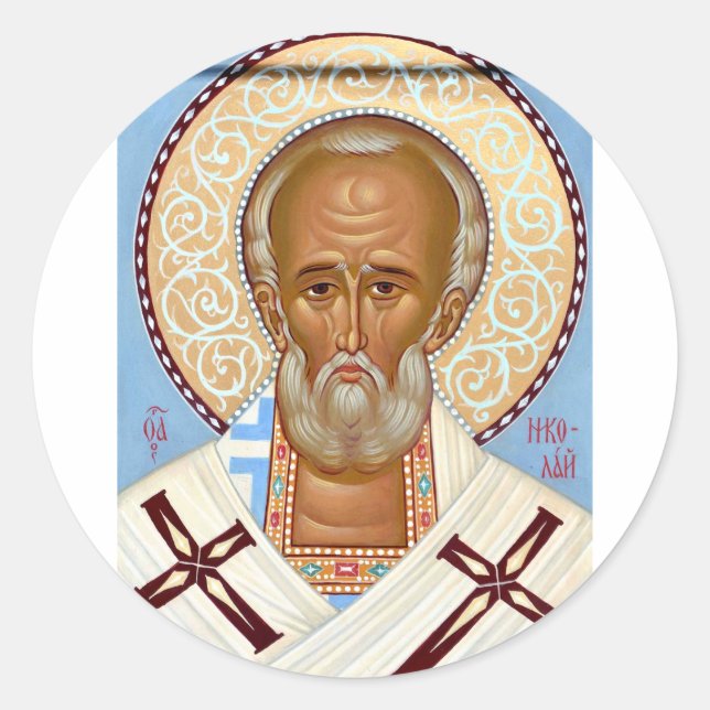 Nikolaus von Myra Runder Aufkleber (Vorderseite)