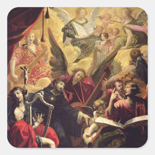 Nikolaus von Tolentino Quadratischer Aufkleber (Vorderseite)