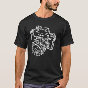 Nikon F Classic Film Camera Illustration WHITE für T-Shirt