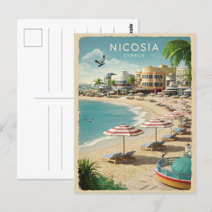Nikosia, Hauptstadt Zypern Vintage Souvenirgeschen Postkarte