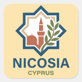 Nikosia Zypern Mittelmeer Quadratischer Aufkleber