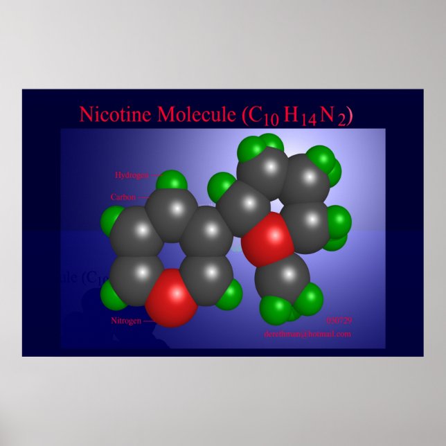 Nikotinmolekül (Druck) Poster (Vorne)