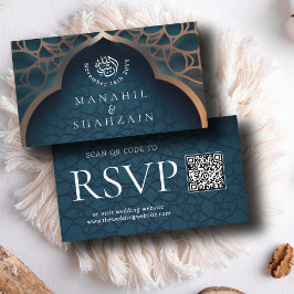 Nile Blue Islamic Arch QR Code UAWG Wedd Website Begleitkarte