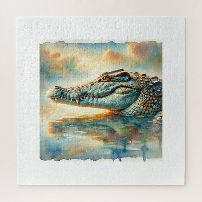 Nile crocodile 060924AREF104 - Watercolor Puzzle (Vertikal)