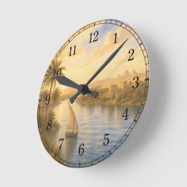 Nile River Wall Clock — Landscape Design Runde Wanduhr