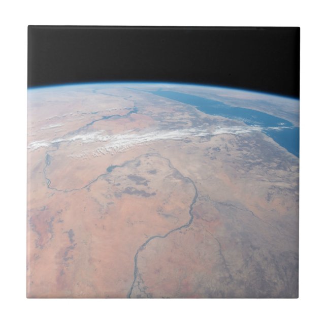 Nile River Winding Northward neben dem Roten Meer Fliese (Vorderseite)