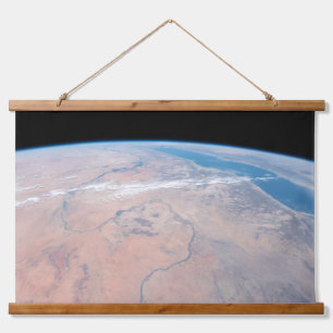 Nile River Winding Northward neben dem Roten Meer Wandteppich Mit Holzrahmen