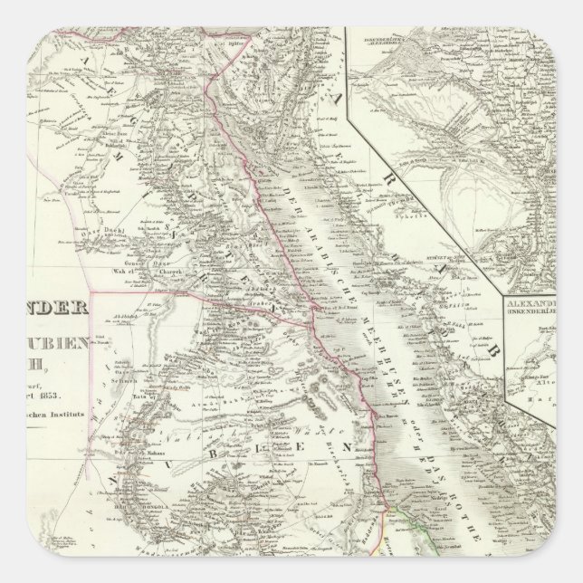 Nillander - Der Nil, Afrika Quadratischer Aufkleber (Vorderseite)
