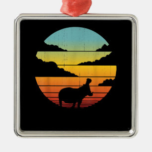 Nilpferd 60er 70er Hippo    Hippo Fan Ornament Aus Metall