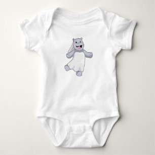Nilpferd als Braut mit Schleier Baby Strampler