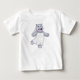 Nilpferd als Braut mit Schleier Baby T-shirt