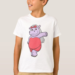 Nilpferd als Braut mit Schleier & Bogen T-Shirt