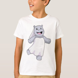 Nilpferd als Braut mit Schleier T-Shirt
