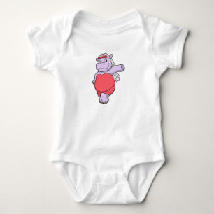 Nilpferd als Braut mit Schleier und Bogen Baby Strampler